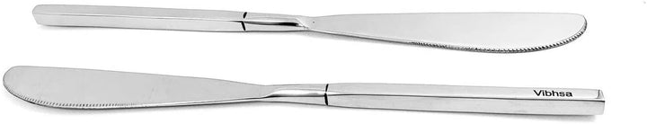 Stainless Steel Dinner Knife Set 6 Silver Modern Contemporary - Diamond Home USA