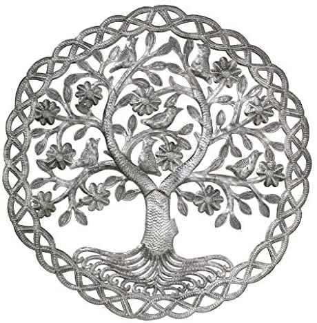 Handmade Dancing Tree Life Wall Art (Haiti) Grey Bohemian