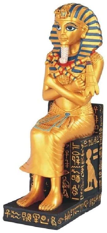 11" h Egyptian King TUT Black Gold Statue Home Figurine