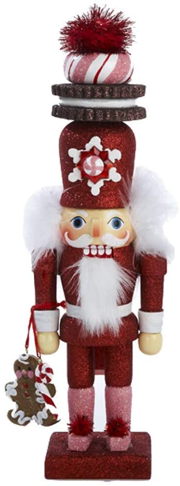 12 inch Hollywood Red Gingerbread Nutcracker Cookie Hat Plastic Wood - Diamond Home USA