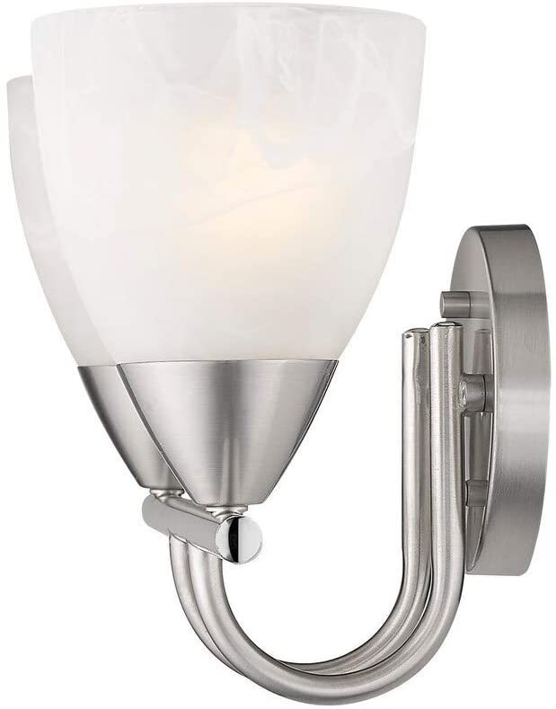 Swirl Glass Nickel Finish 2 Light Bath Vanity Light Metallic Modern Contemporary Metal Dimmable - Diamond Home USA