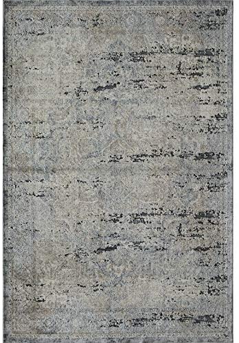 Blue Navy Area Rug 5' X 8' Grey Bohemian Eclectic