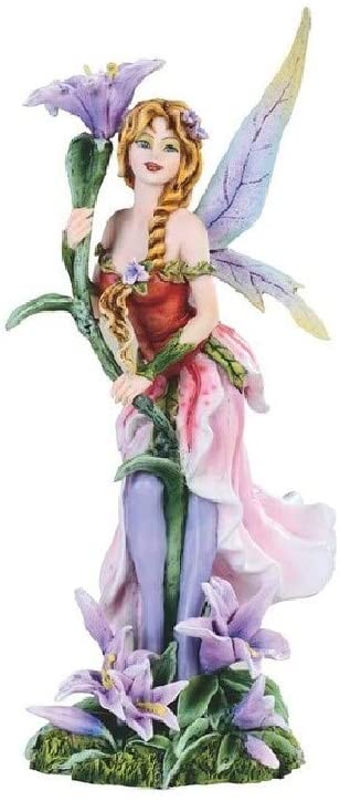 11" h Pink Fairy Flowers Statue Fantasy Decoration