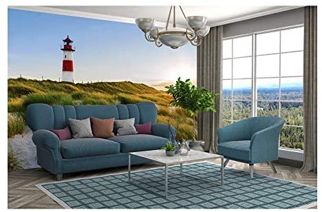 Lighthouse Wall Mural Green Nautical Coastal - Diamond Home USA