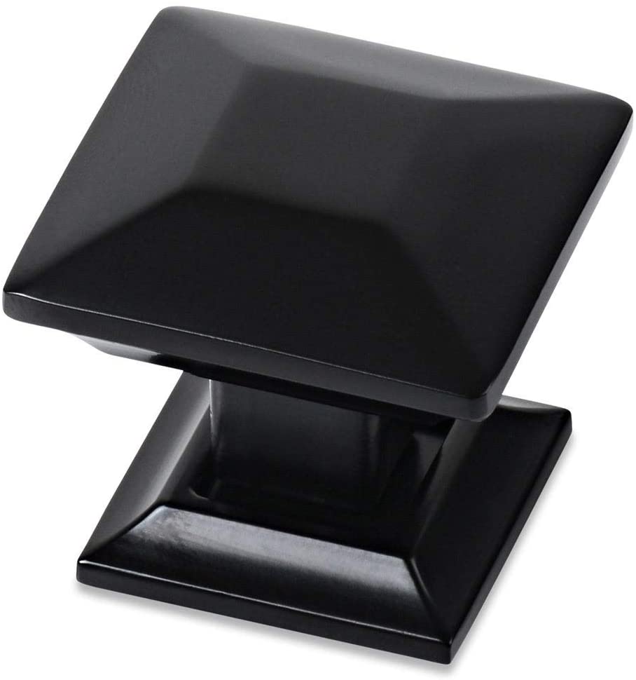 Black Square Cabinet Knob (Pack 5) French Country Modern
