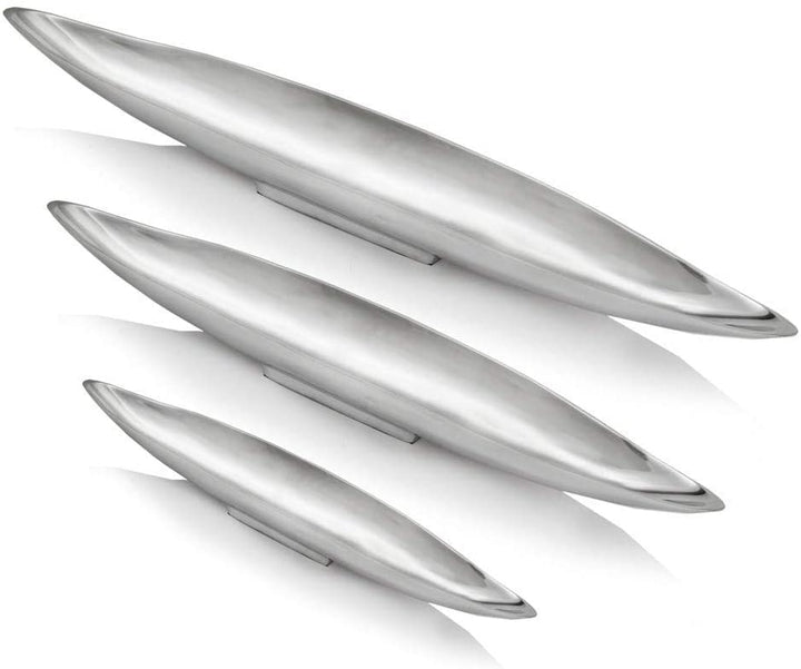 4 5" X 20" 3" Short Boat Tray Silver Novelty - Diamond Home USA