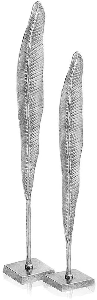 4 5" X 32 5" Rough ilver Tall Thin Leaves et 2 tainless