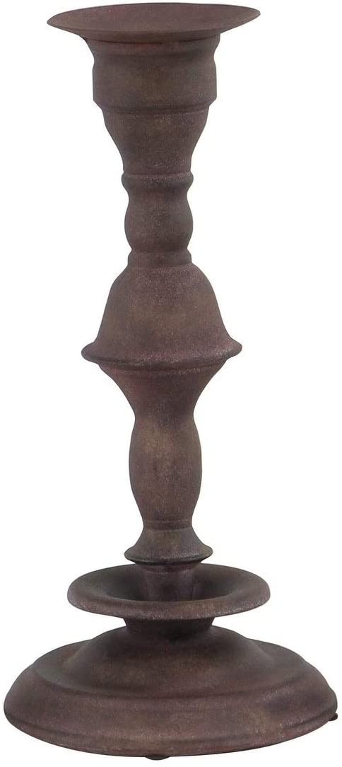 Set 3 Rustic 13 17 19 Inch Dark Brown Metal Candle Holder Iron - Diamond Home USA
