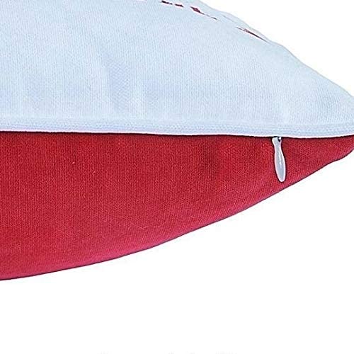 Christmas Snow Red Printed Throw Pillow Cover Gift 18"x18" Color Quotes Sayings Traditional Polyester Removable - Diamond Home USA