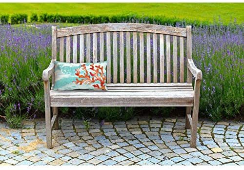 Tempest Coral Pillow (12 X 20) Blue Nature Modern Contemporary Polyester Single