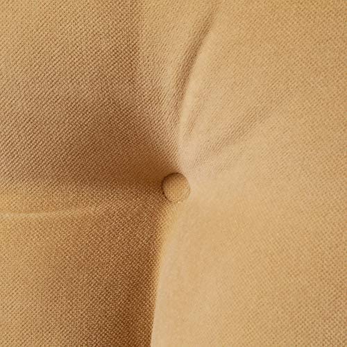 MISC Cream Microfiber Chair Cushion Set Brown Solid Classic Farmhouse Polyester Ties