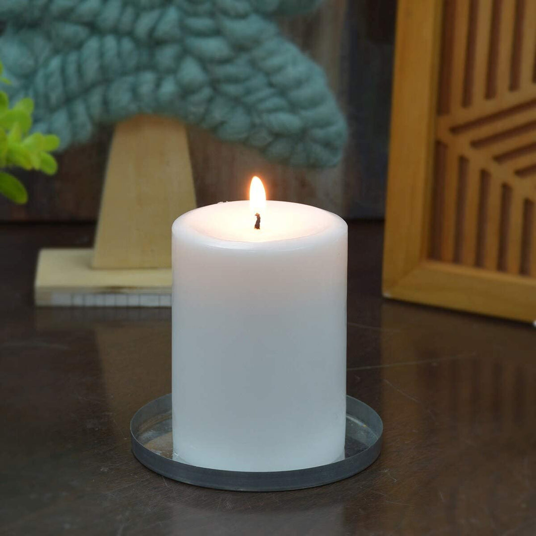 4 X 6 Inch White Pillar Candles Set 12 Wax