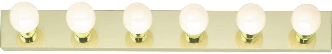 6 Light 36 Vanity Strip Metallic Traditional Metal Brass
