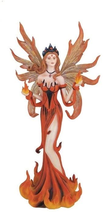 11" h Fire Fairy Red Statue Fantasy Decoration Figurine