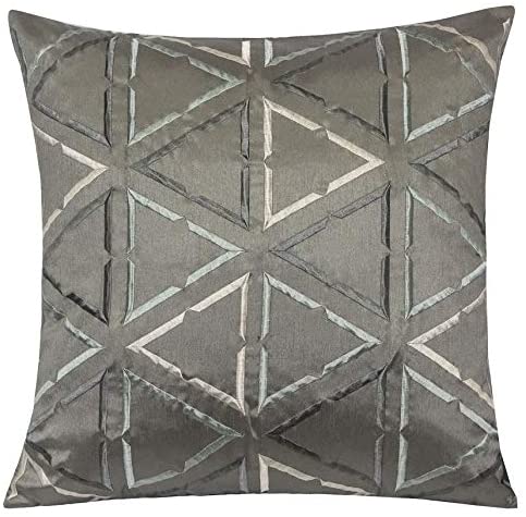 Cozy Triangle Throw Pillow Cover Insert (Set 2) Silver