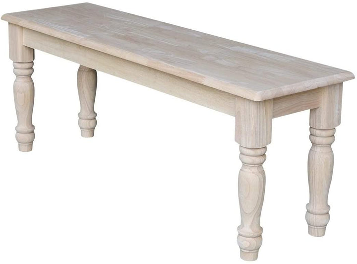 Unfinished Farmhouse Dining Bench Brown Wood