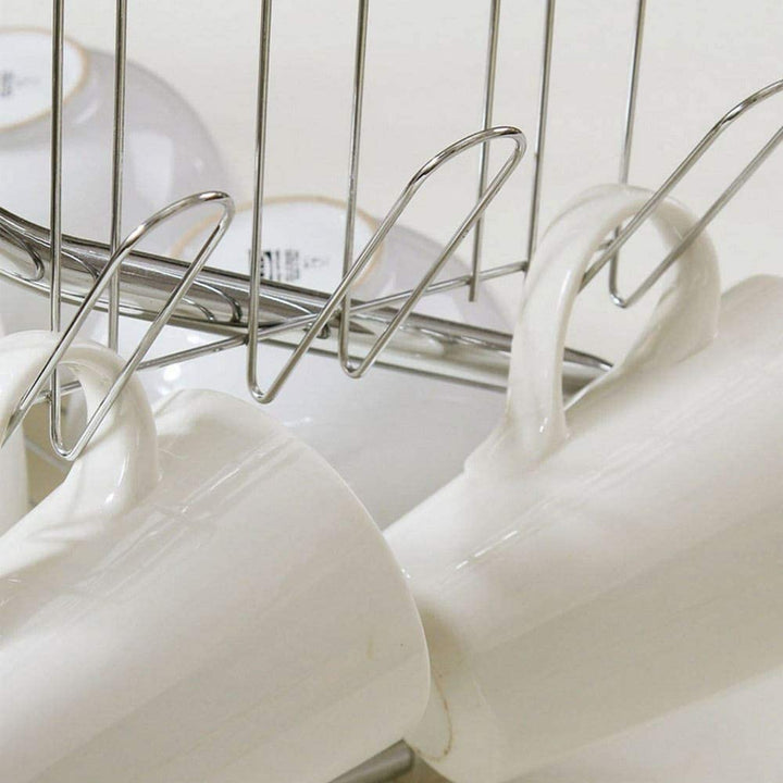 MISC Aluminum Multifunctional S Shaped Dual Layer Bowls/Dishes/Chopsticks/Spoons Shelf Dish Drainer Silver White Finish