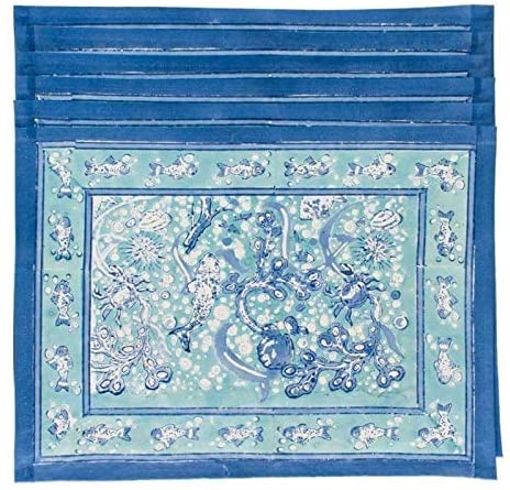 Aqua Mats 15x18 Set 6 Blue Classic Rectangle