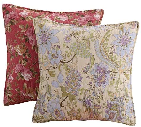 Blooming Prairie Pillow Set (Set 2 Pillows) Gold Green