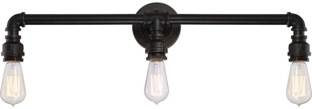 Iron 3 Light Vanity Brown Traditional Metal Bronze