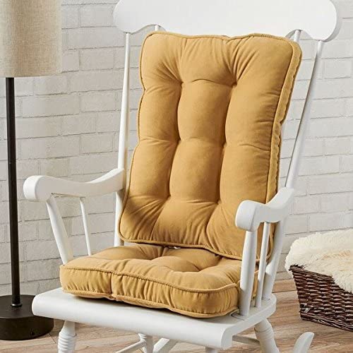 MISC Cream Microfiber Chair Cushion Set Brown Solid Classic Farmhouse Polyester Ties