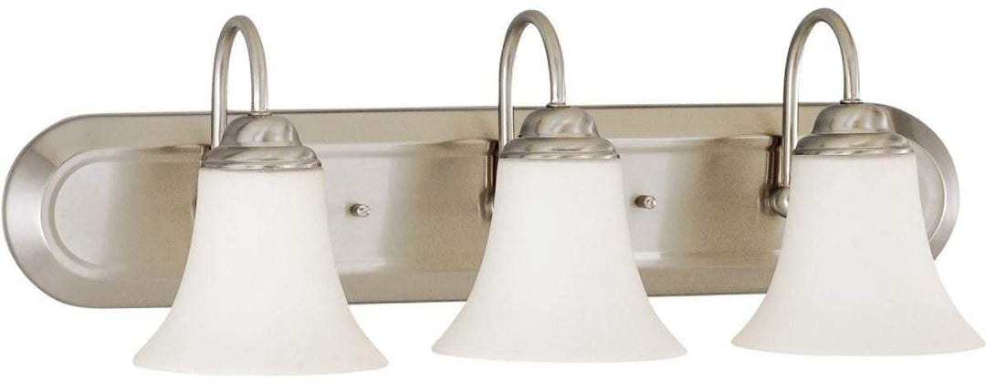 3 Light Vanity Fixture Grey Transitional Metal Nickel