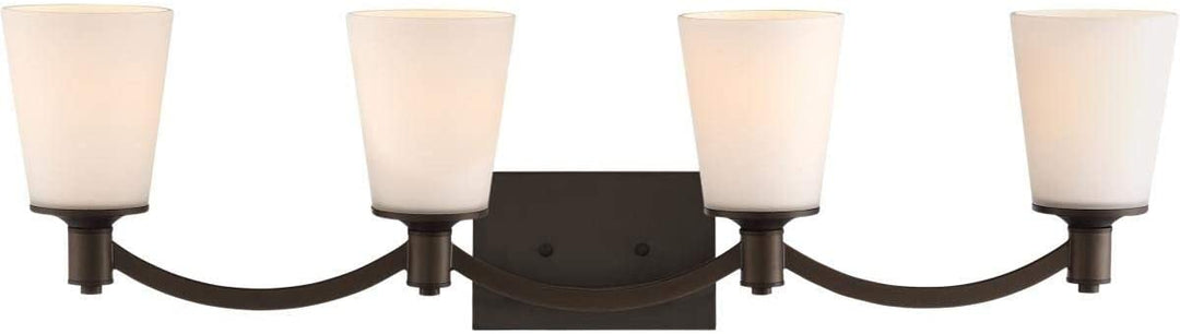4 Light Vanity Brown Traditional Metal Bronze Includes