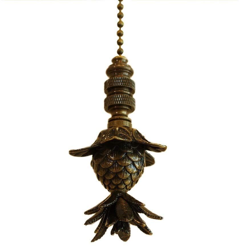 Blooming Pineapple Ceiling Fan Pull 3" h 12" Antiqued