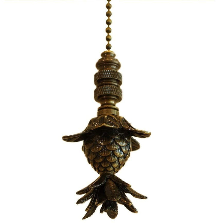 Blooming Pineapple Ceiling Fan Pull 3" h 12" Antiqued