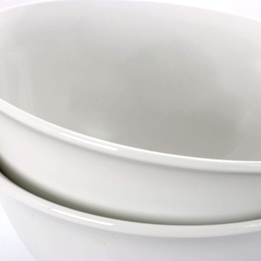 2 Piece 7 5 Inch Ceramic All Purpose Round Bowl Set White Solid Traditional Microwave Safe - Diamond Home USA