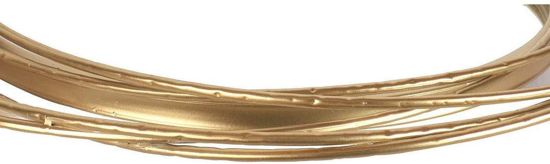 27 5" Dia Gold Round Wall Mirror Modern Metal Circle Wire Rings Accent Diameter Includes Hardware - Diamond Home USA