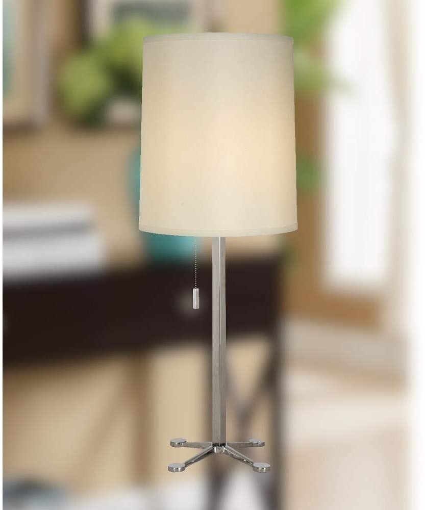 1 Light Table Lamp Polished Chrome 29" h Cream Transitional - Diamond Home USA