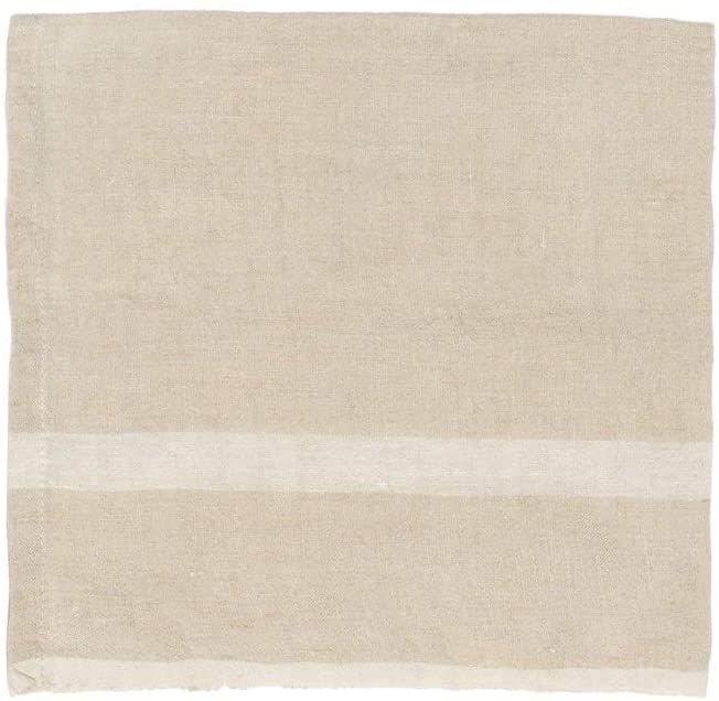 Laundered Linen Natural/White Napkins 20x20 Set 4 Orange