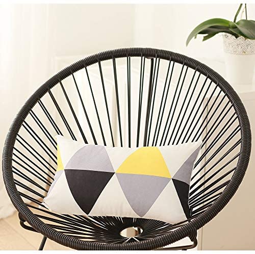 Yellow Rectangular Geometric Throw Pillow Cover Color Mid