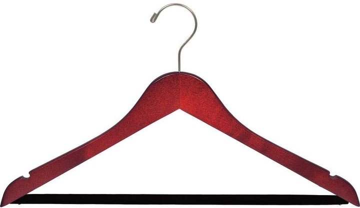 Cherry inish Suit Hanger Black Velvet Non Slip Bar Box 50