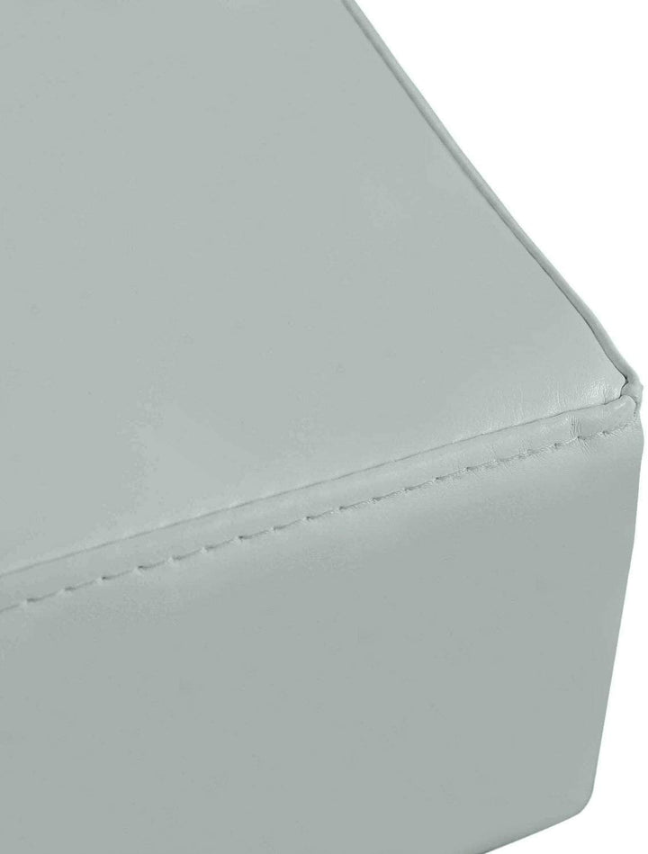 Meadow Modern Small White Faux Leather Ottoman/Footrest Stool Solid Contemporary Rectangle Included - Diamond Home USA