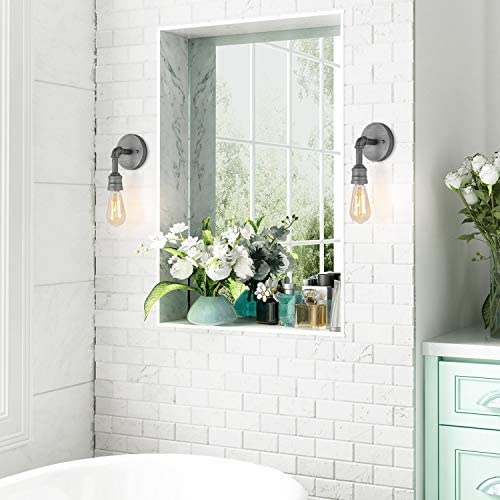 Farmhouse 1 Light Wall Lighting Bathroom Sconce Grey Industrial Metal Includes Hardware - Diamond Home USA