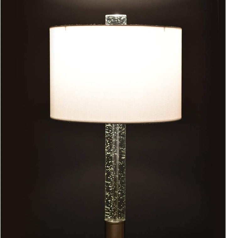 Fusion 30" h Bubble Crystal Table Lamp Modern Contemporary Transitional Nickel - Diamond Home USA