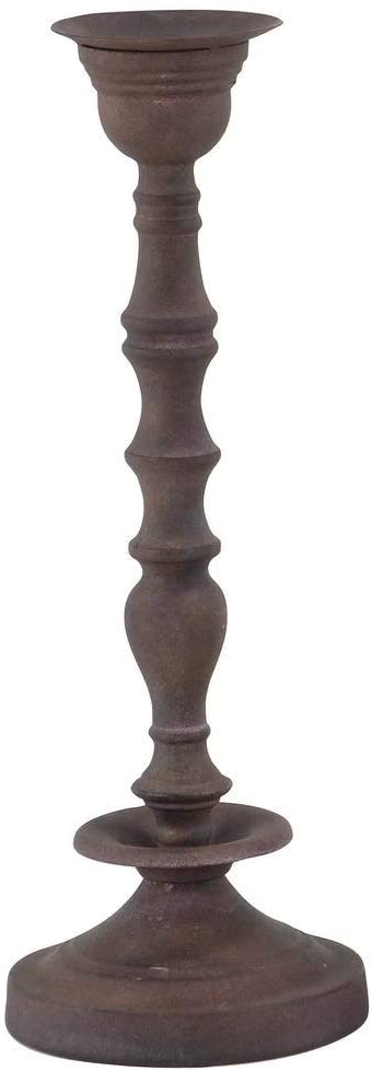 Set 3 Rustic 13 17 19 Inch Dark Brown Metal Candle Holder Iron - Diamond Home USA
