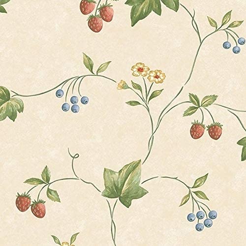 32 7 Ft X 20 5 Vinyl Blue Floral Trail Wallpaper