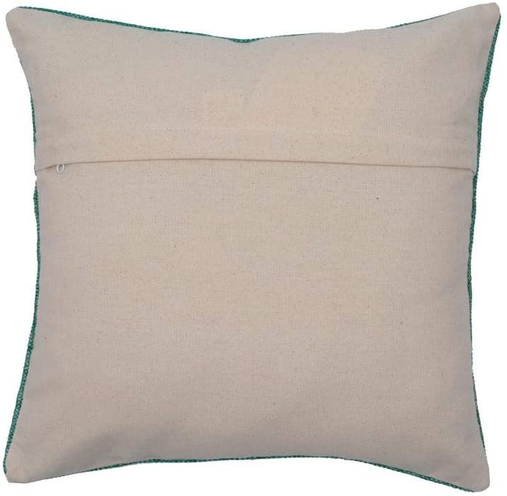 Handmade Cotton 20'' Throw Pillows (Set Two) Green Geometric Traditional Two - Diamond Home USA