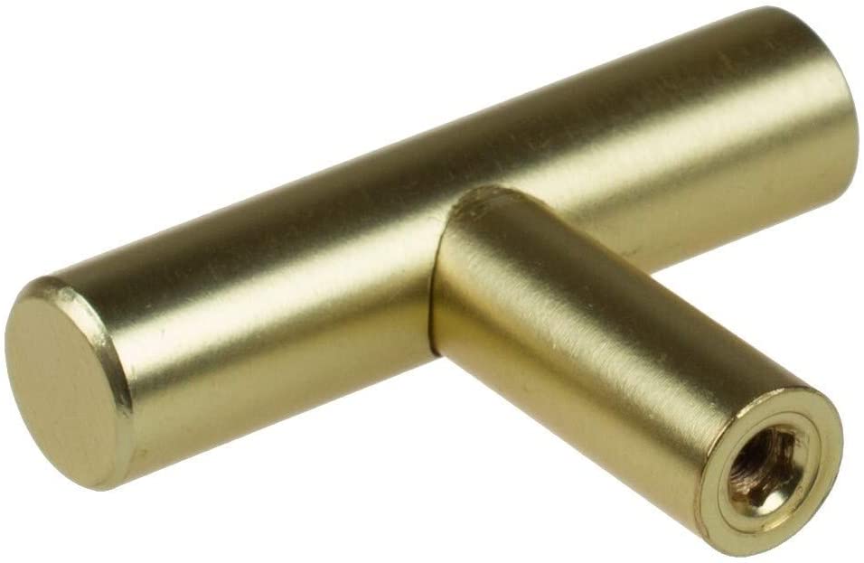 2 inch Solid Satin Gold Cabinet Bar Knobs (Pack 25) Metal Finish - Diamond Home USA