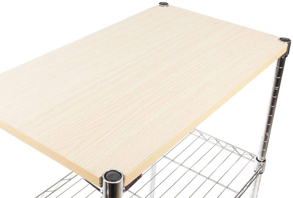 3 Tier Rolling Kitchen Trolley Cart Steel Storage Utility Service White Modern Contemporary Handmade - Diamond Home USA