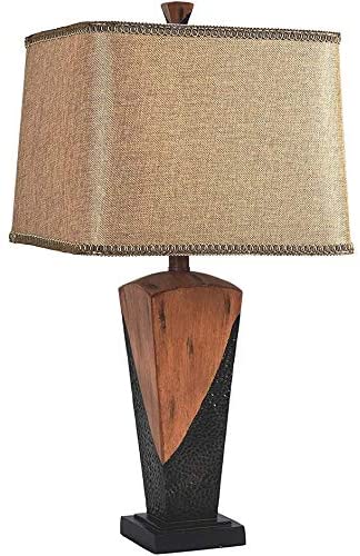 26" European Vintage Bronzed Table Lamp 26 Brown Mid Century