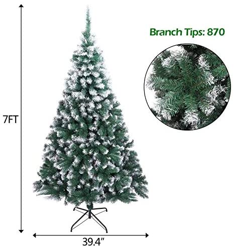 7ft Branches Spray White PVC Artificial Christmas Tree Home Decorations Green PVC Stand Included - Diamond Home USA