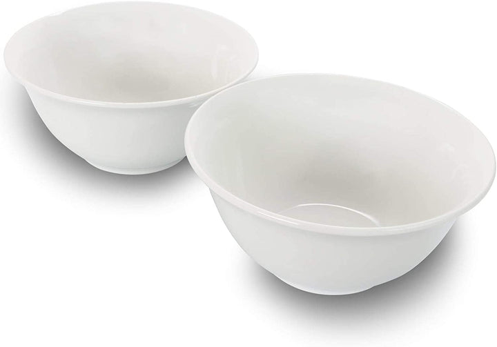 2 Piece 7 5 Inch Ceramic All Purpose Round Bowl Set White