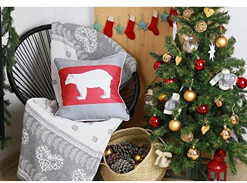 Christmas Bear Decorative Throw Pillow Cover Gift 18"x18" Color Nature Traditional Polyester Removable