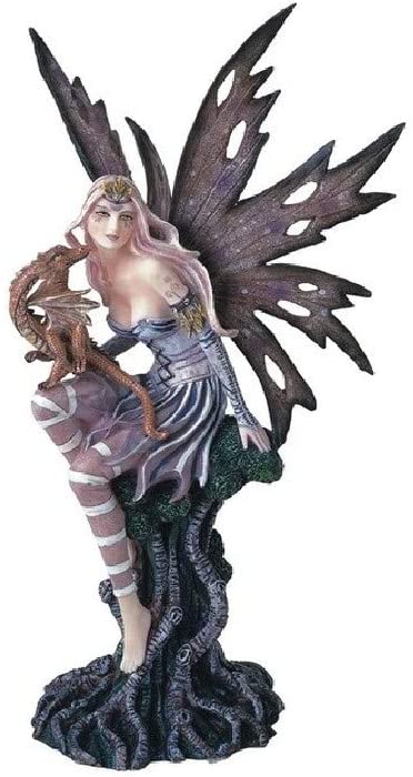 10" h Tree Fairy Baby Dragon Statue Fantasy Decoration