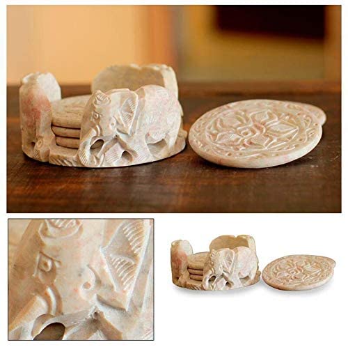 Handmade Carved Roses Elephant Holder Barware Entertaining