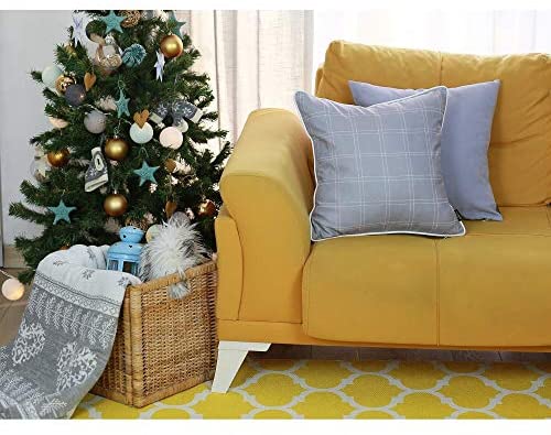 Cannon Square Throw Pillow Cover Color Plaid Traditional Polyester Removable - Diamond Home USA